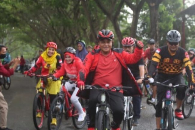 Ribuan Pesepeda Ikuti Gowes Bareng Dalam Rangka Haornas Ke-XXXIX di Lamsel