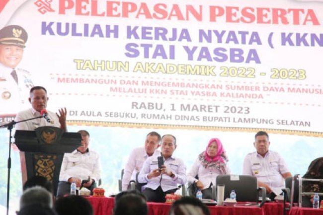 Bupati Lampung Selatan Lepas KKN 32 Mahasiswa STAI Yasba Kalianda